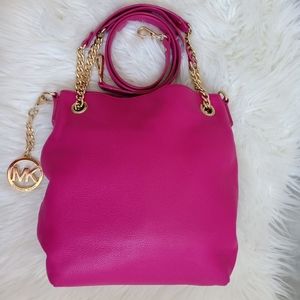 MK Leather Bag - Dark pink